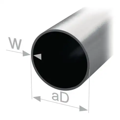 Tube d'armoires rondes STA argent. Ku. Tuyau extérieur D.20mm paroi. 0,8mm 2.500mm