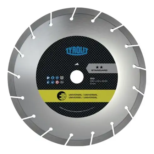 TYROLIT Disque de tronçonnage diamanté STANDARD** Universel, ⌀ disque : 125mm