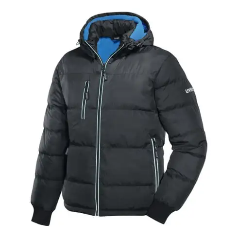 UVEX Blouson matelassé, noir / bleu, Taille unisexe: L