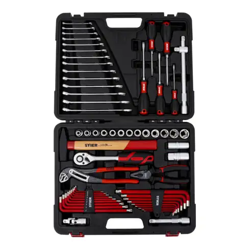 Valise à outils STIER avec assortiment de 60 outils