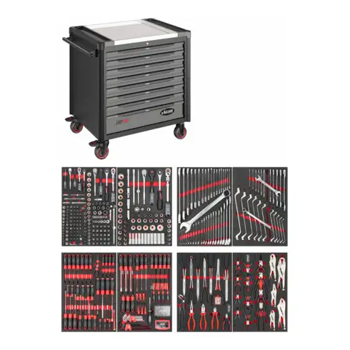 VIGOR Servante d'atelier séries XD extra-profonde plateau de travail en acier inoxydable