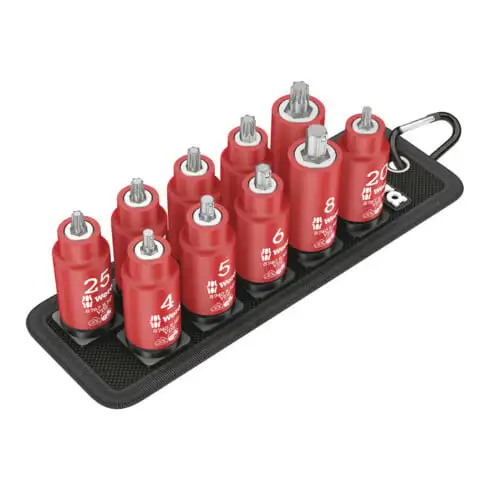 Wera Belt B VDE 1 Zyklop Jeu de douilles à embout Torx/à six pans creux avec fonction de retenue, entraînement 3/8 pouces, 10 pièces