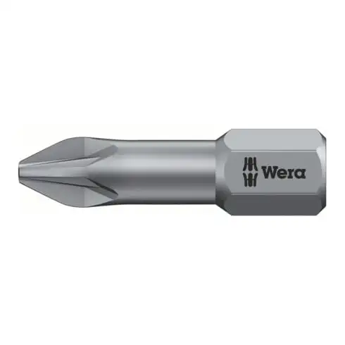 Wera Embout pour Pozidriv, 1/4 pouce, avec zone de torsion, Taille empreinte cruciforme / Longueur totale: 1/25 mm
