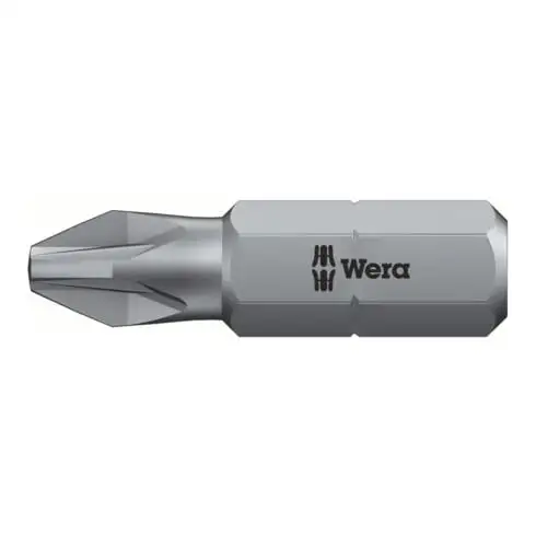 Wera Embout pour Pozidriv, 1/4 pouce, Taille empreinte cruciforme / Longueur totale: 2/50 mm