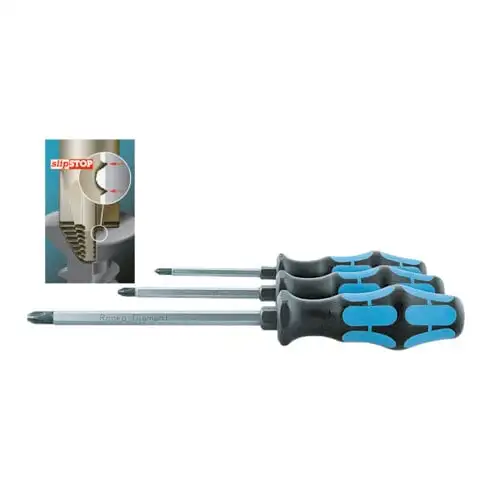 Wera Jeu de tournevis pour vis Phillips, avec manche Kraftform, Nombre de tournevis: 3