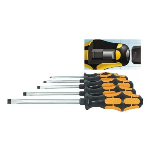 Wera Jeu de tournevis pour visà fente, avec manche Kraftform et traité, Nombre de tournevis: 8