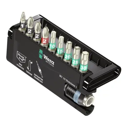 Wera Jeu d'embouts 10 pièces, acier inoxydable″Stainless″