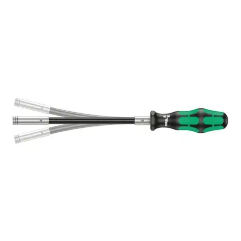 WERA Porte-tournevis Kraftform pour embouts 1/4 pouce C 6,3 avec manche flexible, Emmanchement hexagonal: 6,3 mm