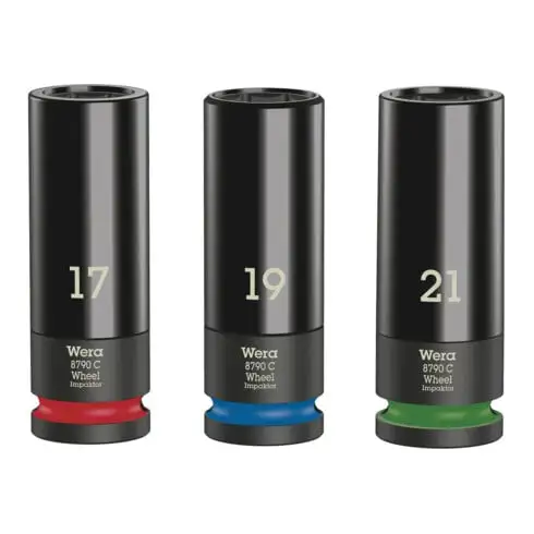 Wera Wheel ImpaPansor C Set 1 Jeu de douilles, entraînement 1/2", 3 pièces