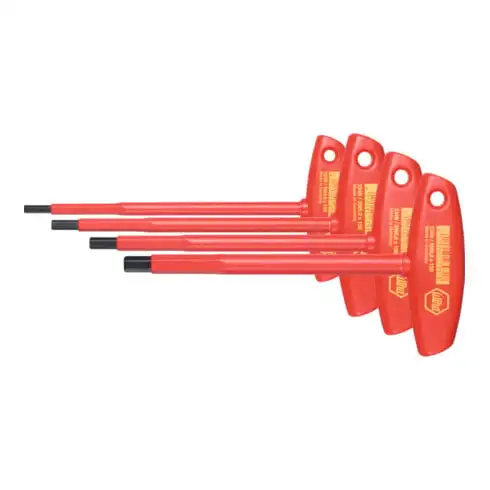 Wiha Jeu de clés 6 pans, avec poignée transversale 100% isolées, Nombre de tournevis: 4