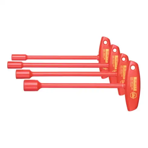 Wiha Jeu de clésà douilles avec poignée transversale isolées VDE, Nombre de clés: 4