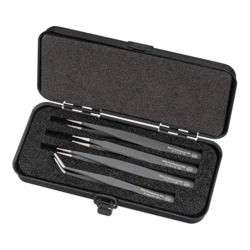 Wiha Jeu de pincettes SMD Professional ESD mélangé 4 pcs (32349)